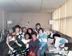 My dad told me the lady in the blue striped top and jeans was known as Blue. 